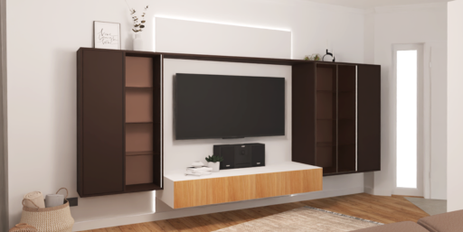 Wohnzimmerwand 3D Rendering