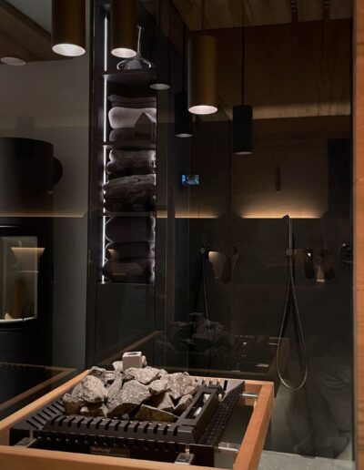 Sauna mit Glas in Parcol Grau